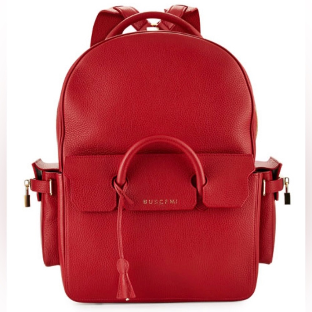 Buscemi PHD Large Leather Backpack, Red -